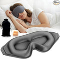 3D Contoured Sleep Eye mask Side Sleeper Men Women Zero Eye Pressure high Density Memory Foam Soft Breathable Light Blocking Night Blindfold Travel Yoga Napping Gray