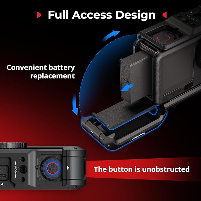 SmallRig Cage for DJI Osmo Action 6 (Advanced Edition), Aluminum Alloy Camera Cage with Cold Shoe, Wrist Strap, Lens Cover, Protective Frame with 1/4"-20 Locating Holes, Action 6 Accessories - 5887
