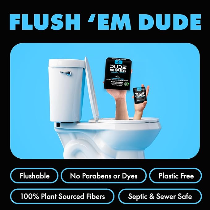 DUDE Wipes Double Deuce Unscented Travel Wipes - 2 Wipes per Pack (40 packs, 80 Count) - On-The-Go Adult Flushable Wipes for Sensitive Skin - Infused with Vitamin E and Aloe - Septic and Sewer Safe