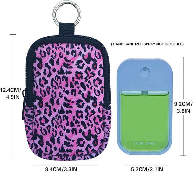 Neoprene Hand Sanitizer Holder Compatible with Touchland, Shockproof Protective Sleeve with Zipper & Snap Hook, Travel Case
