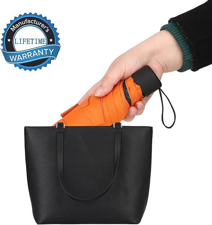 GAOYAING Small Mini Umbrella with Case Light Compact Design Perfect for Travel Lightweight Portable Parasol Outdoor Sun&Rain Umbrellas 34 Inches