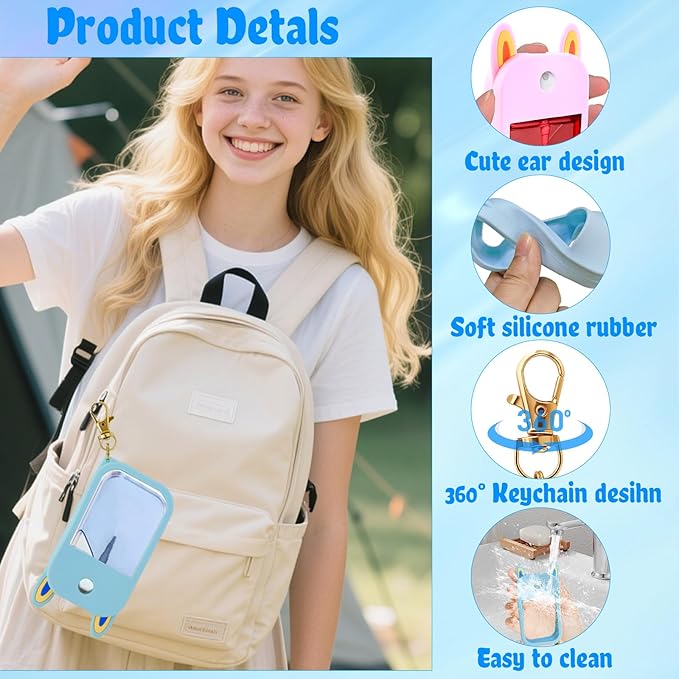 Hand Sanitizer Spray Case Compatible with Touchland 2Pcs Hand Sanitizer Keychain Holder Hand Sanitizer Case with Keychain for Touch Land Mist Travel Cover Travel Size Hand Spray Accessory