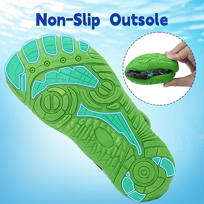Kids Water Shoes Boys Girls - Wide Toe Box Quick Dry Barefoot Shoes Breathable Non Slip Aqua Athletic Sneakers for Swim Beach Pool Kayak Hiking Sand Walking Travel Essentials (Little Kid/Big Kid)