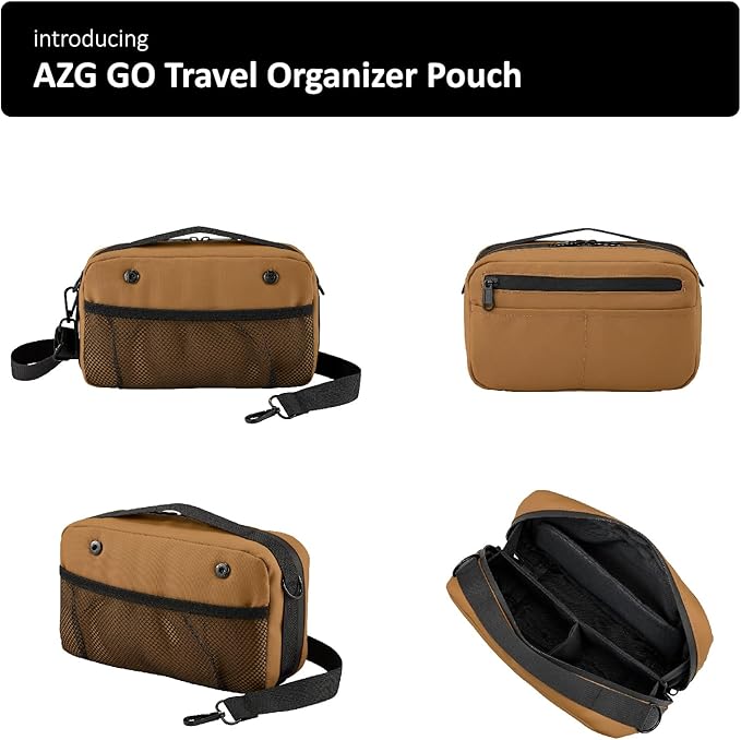 Travel Organizer Pouch Electronic Accessories Carry Case Waterproof Double Layers All-in-One for Cord, Phone, Airpods, USB Flash Drive for Men Women, Portable Charger Organizer (Sedona Orange)