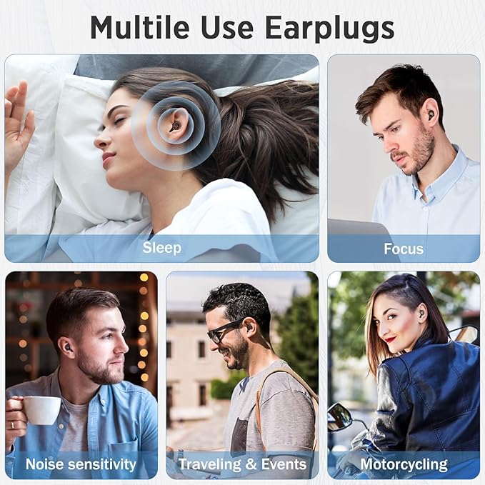 Ear Plugs for Sleep – Super Soft, Reusable Hearing Protection in Flexible Silicone for Noise Reduction & Flights - 8 Ear Tips in XS/S/M/L -Black.Hearing Protection Ear Plugs Noise Cancelling 30dB