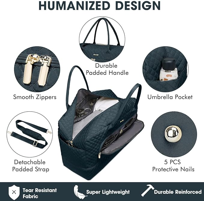 Large Women Travel Duffle Bag - Carry on Overnight Weekend Travel Duffel Tote Gym Bag with Wet Pocket Toiletry Weekender Overnight Bag for Travel Business Trips Sports Hospital 3 Pcs Set