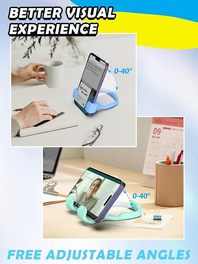Gifts for Adults Men Women Teens: Girls Boys Gifts for Kids Thumbs Up Lazy Cell Phone Stand Holder for Desk Funny Gift for Dad Mom Wife Husband Teenage Stocking Stuffers Cool Gadget Trendy Stuff