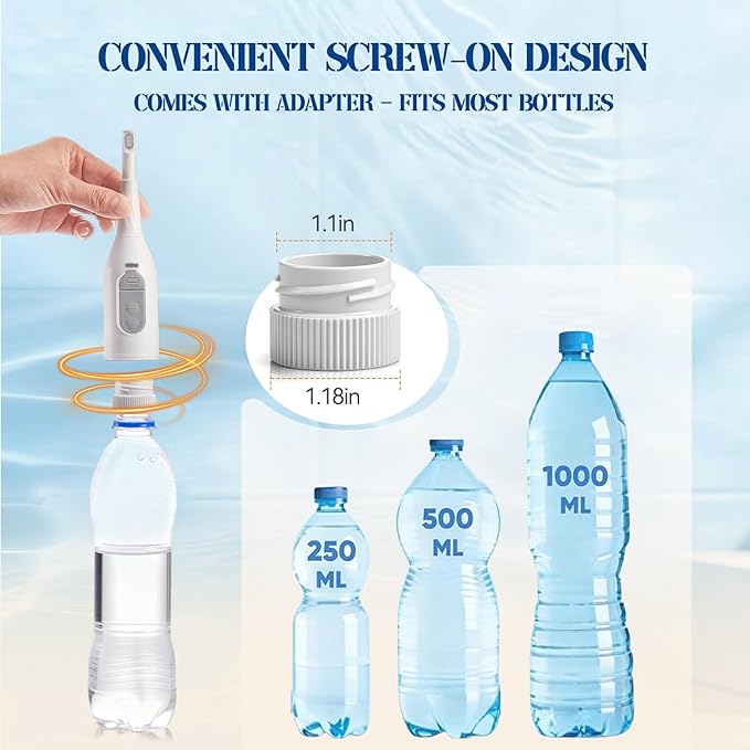 Portable Bidet Sprayer with 360° Nozzle | USB-C Rechargeable Bidet Comes with 205 ml Water Bottle & Dual Modes | Waterproof Handheld Electric Travel Bidet for Women, Men, Babies & Personal Hygiene