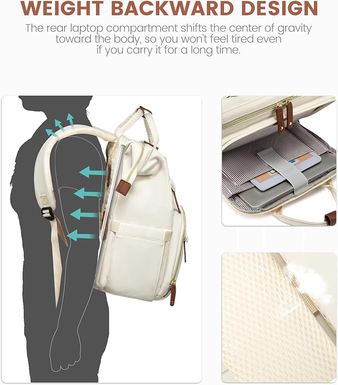 LOVEVOOK Laptop Backpack for Women, 17.3'' Waterproof Nurse Bag Teacher Work Backpack Purse for Women, Travel Computer Backpack for College Office Business Ladies