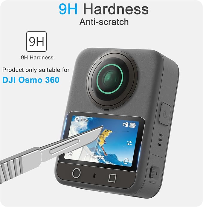 FiTSTILL Tempered Glass Screen Protector for DJI OSMO 360,Tempered Glass Screen Cover Ultra HD 9H Hardness,Scratch Resistant film OSMO360 Accessories kit