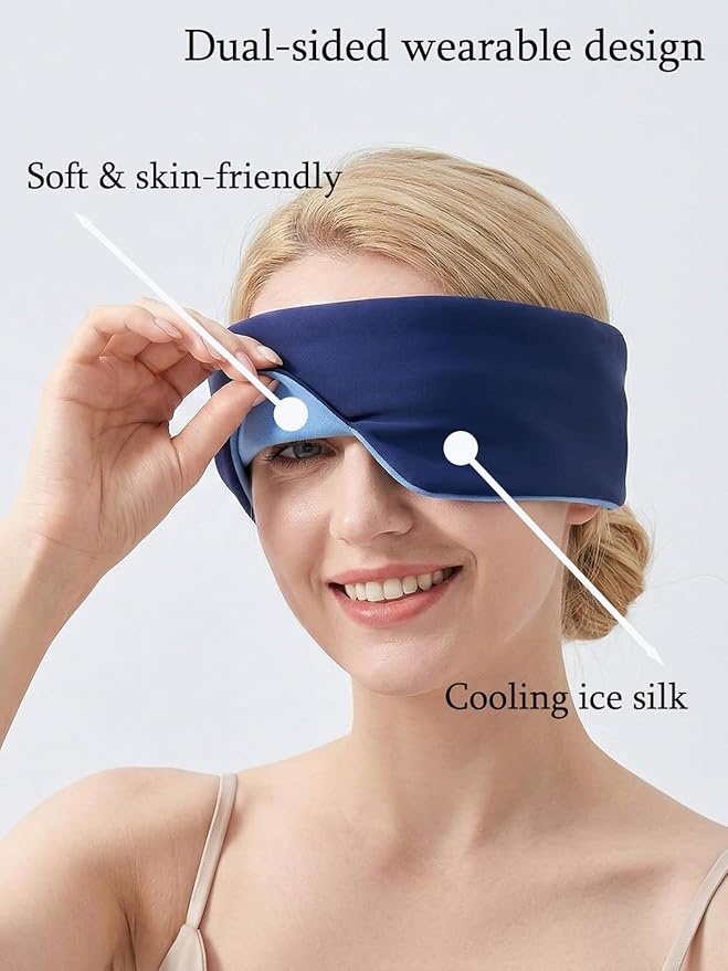 Travel Sleep Mask Eye Mask Adjustable Masks Super Soft & Breathable Light Blocking Eye Cover for Airplane - Pink