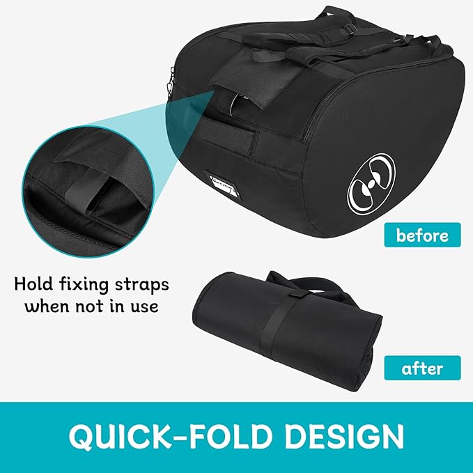 YOREPEK Padded Stroller Travel Bag for Airplane, Fits for Doona Car Seat Stroller with Latch Base, Infant Car Seat Travel Bag Backpack with Lockable Zipper, Foldable Car Seat Cover for Baby Travel