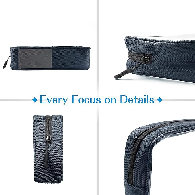 ProCase TSA Approved Travel Toiletry Bag Pouch, Matte Clear Travel Organizer Airport Carry-On Checkpoint Airline Compliant Storage Bag -1 Pack, Navy