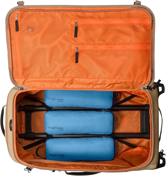 Eagle Creek Pack-It Isolate Slim Cube M/M/M Set - Minimalist Compact Travel Organizer for Hair Styling Tools, Belts & Small Items - Travel Accessories - Blue Dawn