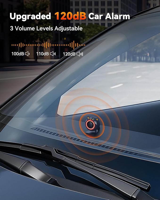 Car Alarm System, 120dB with Motion Sensor Alarm & Red Light, Wireless Remote Anti Theft Car Device, USB Rechargeable Vehicle Security Alert Security Lights for Car, RV, SUV, Truck (Upgrade 5.0)