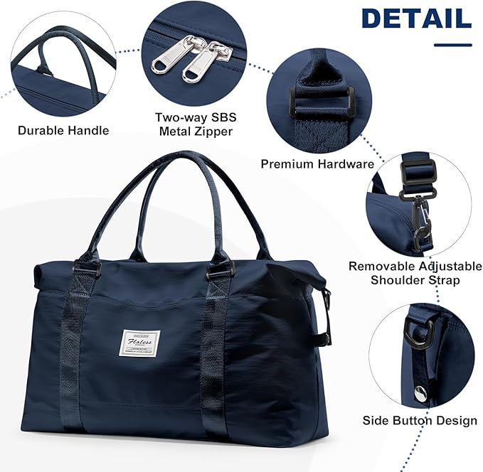HYC00 Travel Duffel Bag,Carry-on Overnight Weekender Bags for Women,Sports Tote Gym Bag with Wet Pocket
