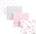 Hudson Baby Unisex Baby Cotton Flannel Receiving Blankets, Gray Pink Rose, One Size