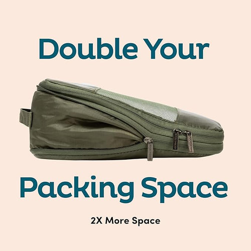 10-Pack Large Compression Packing Cubes for Travel - Lightweight Compression Packing Cube Set, Water-Resistant Luggage Organizer Bags & Suitcase Organizers, Travel Cubes for Carry-On, Checked Luggage