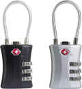 Suitcase Locks TSA Approved, Small Padlock Combination, TSA Locks for Luggage, Combo Travel Padlock with Code for Backpack, Gym Locker, Ammo Can, Gun Case, Bag Zipper, Box (Black+Silver)