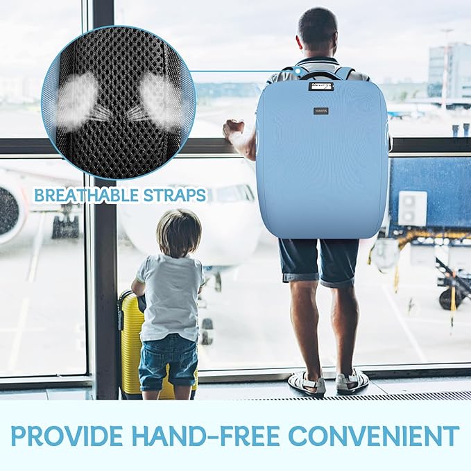YOREPEK Padded Stroller Travel Bag for Airplane, Fits for Doona Stroller with isofix Base, Sturdy Stroller Bag Backpack with Lockable Zipper, Foldable Stroller Cover for Baby Travel,Ocean Blue