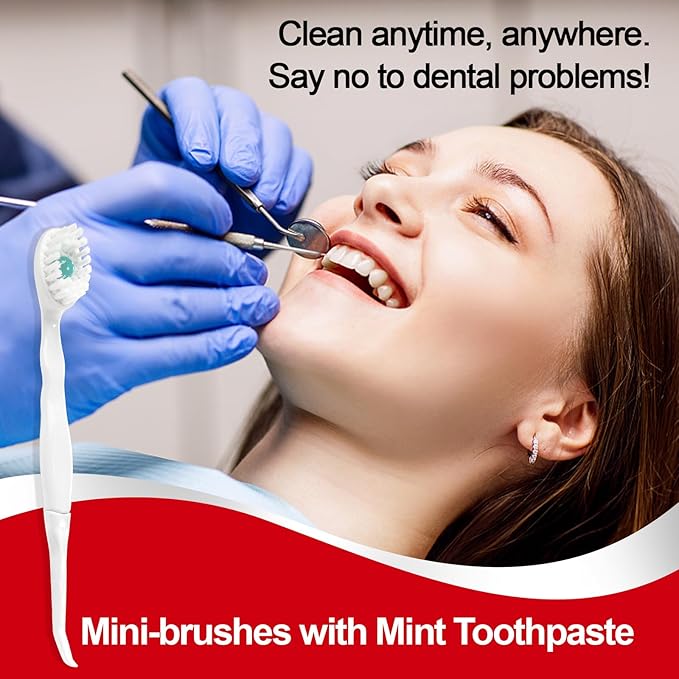 Mini Disposable Toothbrushes with Toothpaste and Toothpick, Tongue Cleaners, Reduce Bad Breath, Tongue Scraper, Prepasted Toothbrush, Pick for Work or Travel (Mix, 20pcs)