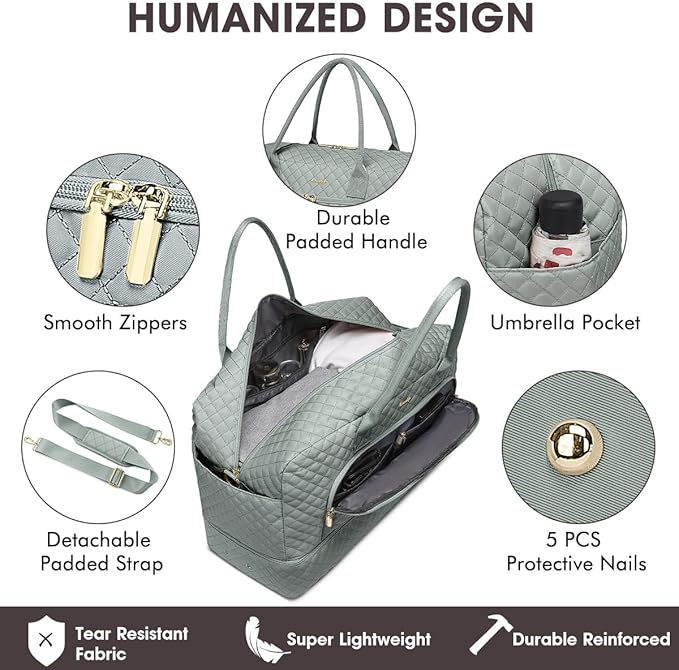 Large Women Travel Duffle Bag - Carry on Overnight Bag Weekend Travel Duffel Tote Bag Yoga Gym Bag with Wet Pocket Toiletry Weekender Overnight Bag for Travel Business Trips Sport Hospital