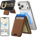 TWZKG for MagSafe Wallet, Works with Apple Find My,5 Card Holder with Stand, Magnetic Phone Wallet for iPhone 17/16/15/14/13/12 Pro Max Plus Air, RFID Blocking Vegan Leather,Coffee