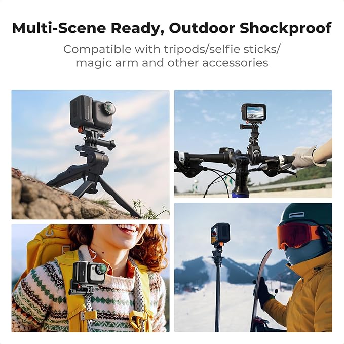 K&F CONCEPT Magnetic Quick Release Adapter Mount Compatible with Insta360 GO Ultra, Expansion Base Stand with 1/4 Screw Hole/Foldable Connector for Tripod, Selfie Stick, Action Camera Accessories