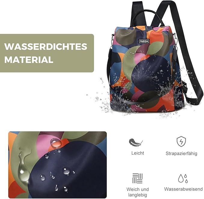 Waterproof Fashion Backpack Purse for Women Anti Theft Womens Classical Daypack Travel Nylon Oxford Shoulder Bag