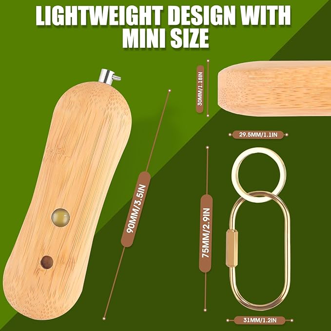 Personal Safety Alarm,Self Defense Keychain,Gifts for Girls,Strobe Light,Rechargeable Portable,Emergency Safety Alarm for Women, Men, Children, Elderly（Wooden）