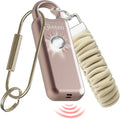 Weten Personal Safety Alarm Keychain – 130dB Siren with Bottom Speaker, LED Light, Wristlet & Carabiner Clip – Weatherproof Self Defense Alarm with Low Battery Alert (Metallic Rose)