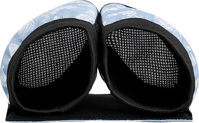 riemot Luggage Travel Cup Holder Free Hand Drink Carrier - Hold Two Coffee Mugs - Fits Roll on Suitcase Handles - Gifts for Flight Attendants Travelers Accessories Blue Floral