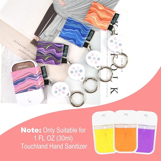 Beautyflier Pack of 4 Elastic Sleeve for Touchland Power Mist and Glow Mist 1FL OZ Hand Sanitizer Spray