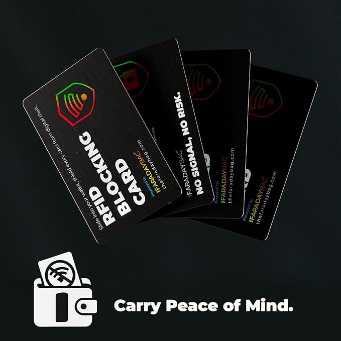 [2-Pack] RFID Blocking Cards - SafeCard Shield for Credit, Debit, and social security card protector - Slim Wallet Protector for Men & Women