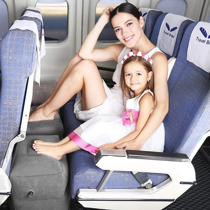 Betus Inflatable Travel Foot Rest Pillow - Ultra Comfortable and Compact - Toddle & Kids Leg Rest Stool for Long Flight/Trip by Airplane or Car