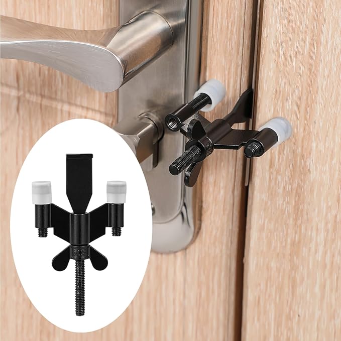 Portable Door Lock Upgraded Stoppers, Hotel Doors Locks for Travelers Safety Locker Jammer Security Devices from Rooms Inside Travel Home Apartment Bedrooms Essentials Reinforcement for Women