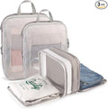 Expandable Double-Sided Compression Packing Cube，3 Set Lightweight Double Deck Organizer Bag Carry on Luggage Backpack Suitcases，Women Travel Accessories for Separate Clean and Dirty Clothes