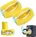2 Pack Shoe Washing Machine Bag Shoe Washing Bag Shoe Mesh Laundry Bags Shoe Bags for Travel Reusable Shoe Cleaning Bag for All Shoe Sizes (Yellow)