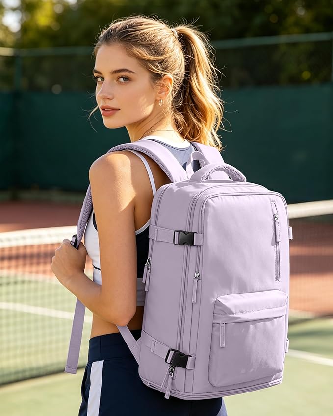 VGCUB Carry on Travel Backpack for Women Men Large Laptop Gym Work Frontier Airlines Personal Item Bag Business Airport Lightweight Backpack Flight Approved Mochilas de Viaje, Purple