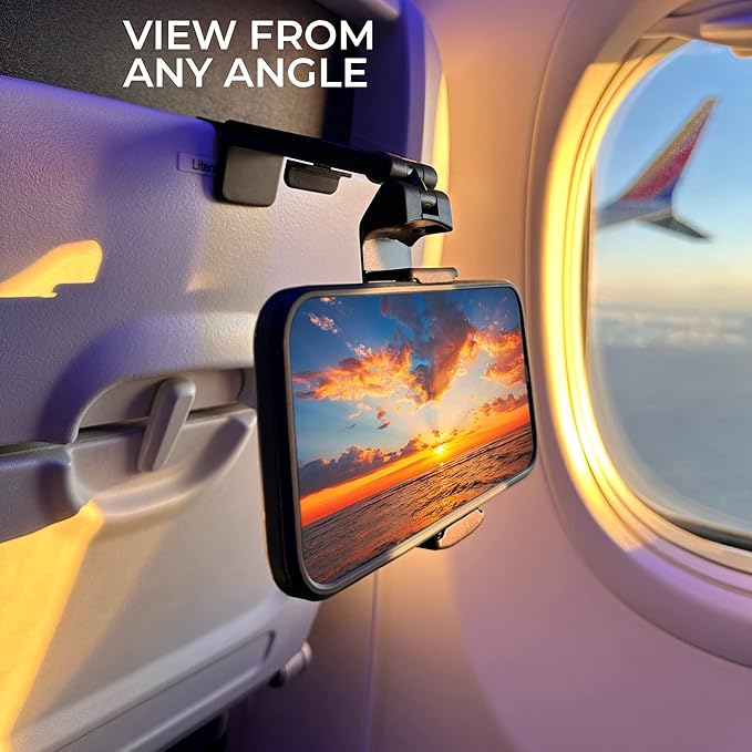 Travel Depot Foldable Phone Holder for Desk - Airplane Phone Holder Mount - Baby Plane Travel Essentials - Portable Cell Phone Holder - Phone Stand for Bed Kitchen - Compatible with iPhone Android