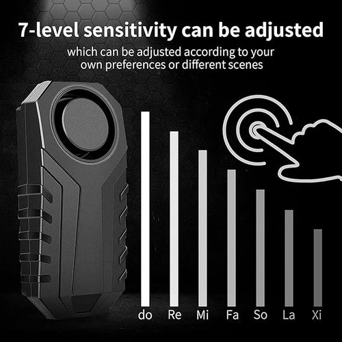 113dB Bike Alarm, Wireless Vibration Motion Sensor Waterproof Motorcycle Alarm with Remote, Anti-Theft Vibration Bicycle Alarm Waterproof Vehicle Security Alarm System, 2 Pack