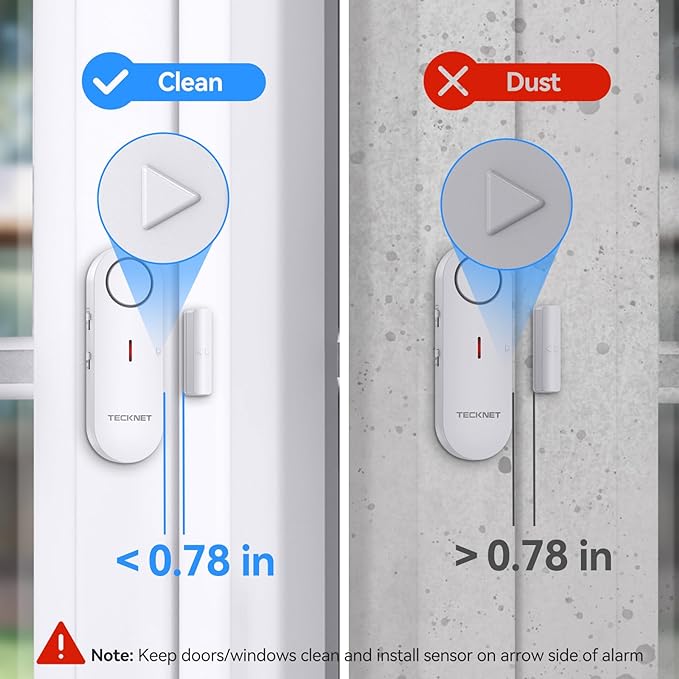 TECKNET Door Alarms for Kids Safety, Window Alarm Pool Alarms Door Alarm for Home Security, 2-in-1 Alarm & Chime, 3-Level Volume Control, Wireless Alarm for House Hotel Cars Sheds Caravans (9 Pack)