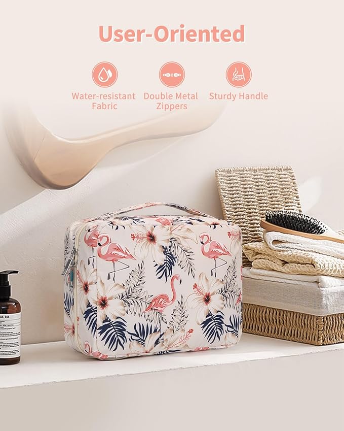 Narwey Small Hanging Travel Toiletry Bag for Women, Travel Bag for Toiletries, Makeup Bag Organizer Cosmetic Bags Make Up Bags for Girls