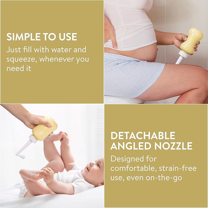 Cynpel Peri Bottle - Portable Travel Bidet for Men or Women - Labour and Maternity Hospital Bag Essentials - After Birth Recovery Tools for Postpartum Mum - Perineal Spray Bottle
