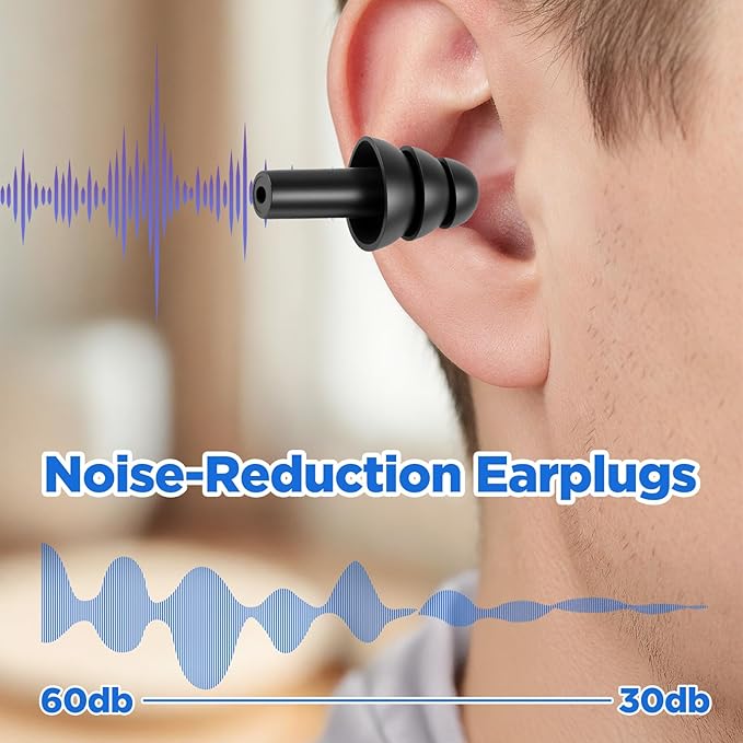 200 Pairs Silicone Ear Plugs Reusable Waterproof EarPlugs Sleeping Noise Cancelling Soft Foam Ear Plugs Hearing Protection for Swimming, Concerts, Shooting, Travel, and Construction