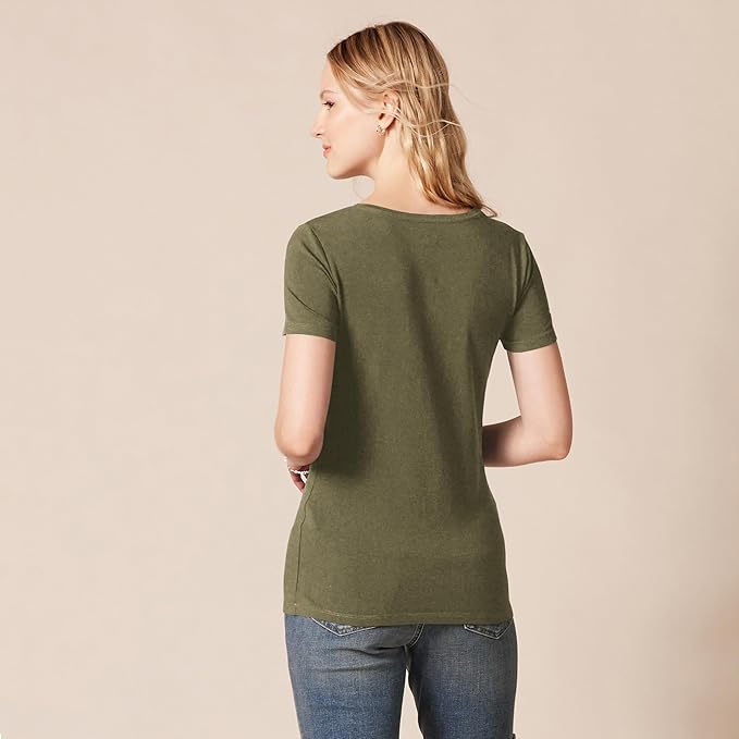 Amazon Essentials Women's Regular-Fit Short-Sleeve T-Shirt (Crewneck and V-Neck Options), Multipacks
