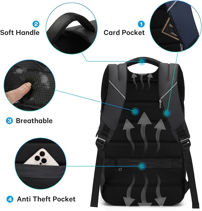 BANGE Travel Backpack,Lightweight Work Backpacks for Men, Laptop Backpack for 15.6Inch, Fashion Backpack for Men and Women…