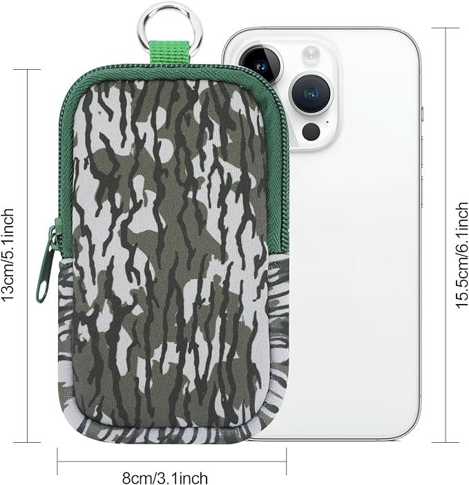 Hand Sanitizer Spray Case,Compatible with Popular Sanitizers,Zipper Pouch for Hand Sanitizer,Cute Fashion Accessories with Snap Hook for Glow Mist and Power Mist 1FL OZ,Suitable for Outdoor (Camo)