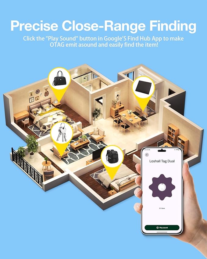 Air Tags for Android,Air Tags-4 Pack Android,2 Year Battery Life,Air Tracker Tags with 4 Case,Google Find Trackers for Google'S Find Hub App,IP65 Waterproof Luggage Tracker for Keys