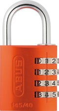 ABUS 145/40 Non-TSA Combination Padlock for Hard Cases, Luggage, Resettable, Orange